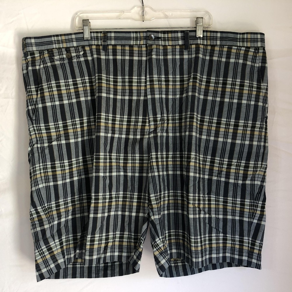 Polo Ralph Lauren Shorts Mens 48 Blue Madras Plaid Chino Cotton 11 Inseam Big